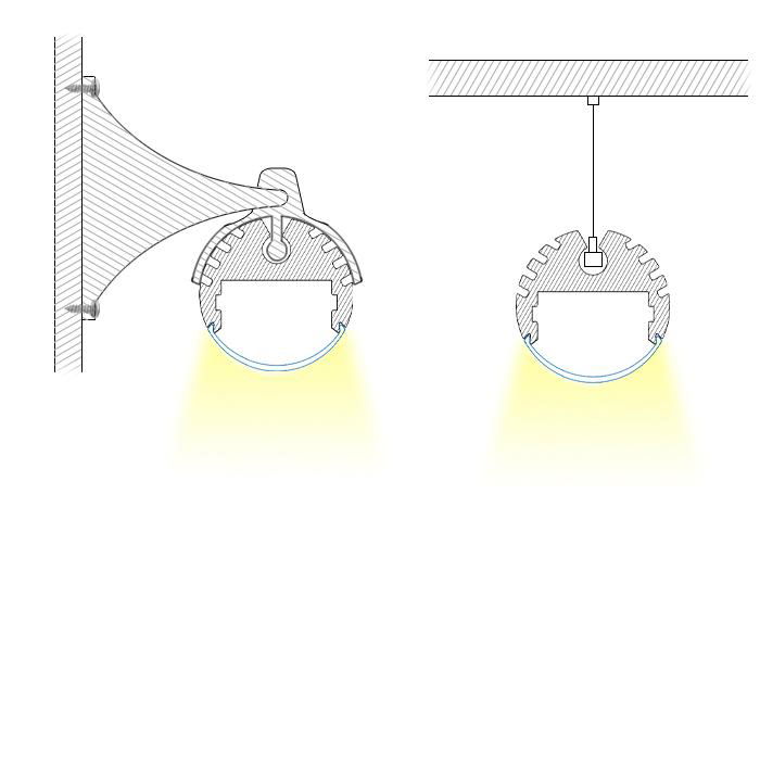 round  LED extrusion with LED strip for ceiling 5