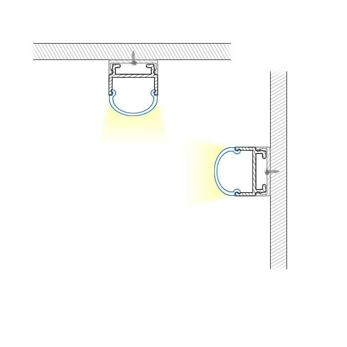 Round Aluminum LED Profile for ceiling 5