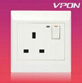 13a wall socket with LED  1