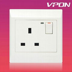 13a wall socket with LED 