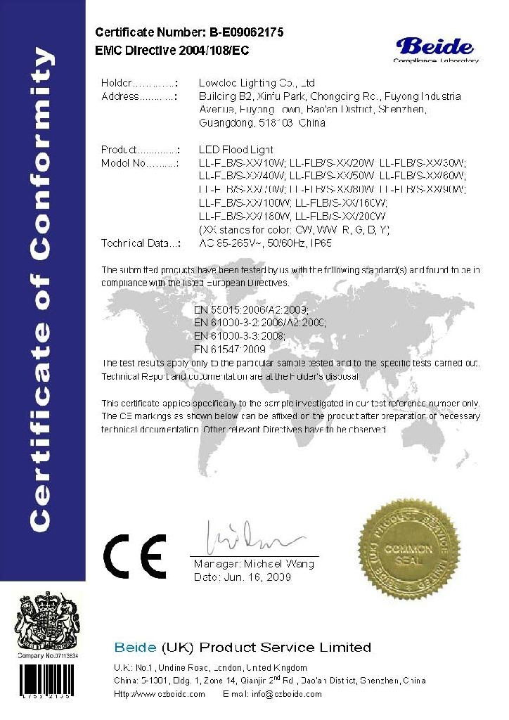 LED flood light CE-EMC 