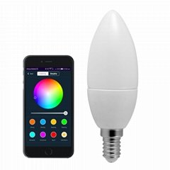 E14 smart WIFI 5W CCT adjustable LED candle bulb work with alexa