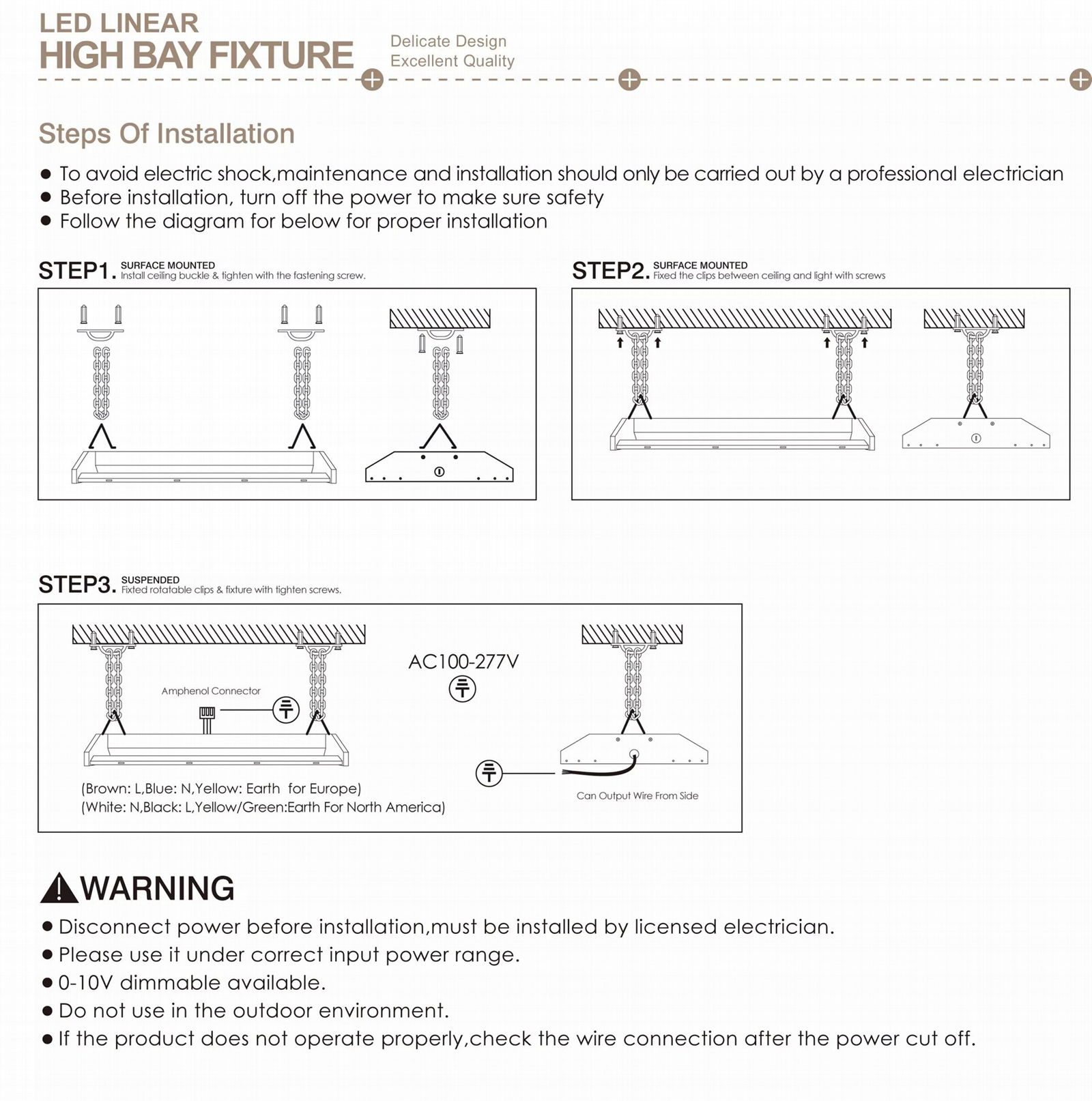 industrial light 130LM/W 150W IP54 LED Linear High Bay Light 5