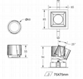 COB Square 12W modular led downlight 3