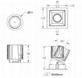 COB Square 20W modular led downlight