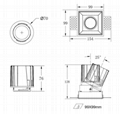 COB Square 20W trimless modular led downlight 2