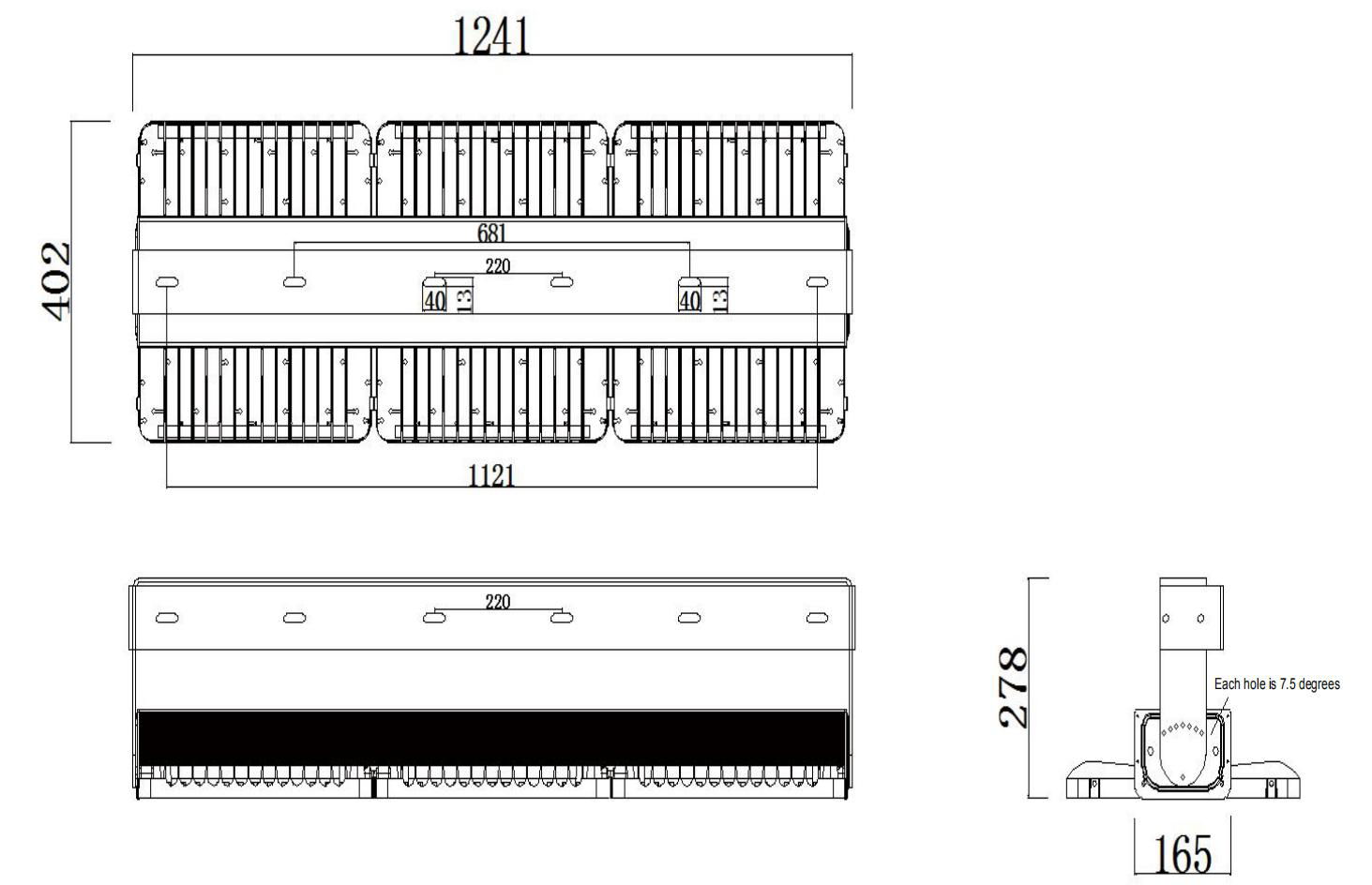 1200W High Power Led Floodlight Outdoor Stadium Led Light For Airport Stadium 3