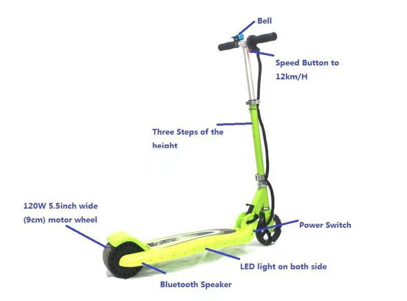 2 Wheels Folding Electric Scooter for Child Kids 24V 120W 2