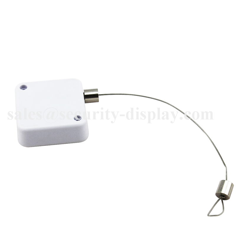 Plastic Square Shape Anti-Theft Recoiler with Adjustable Loop Cable End 2