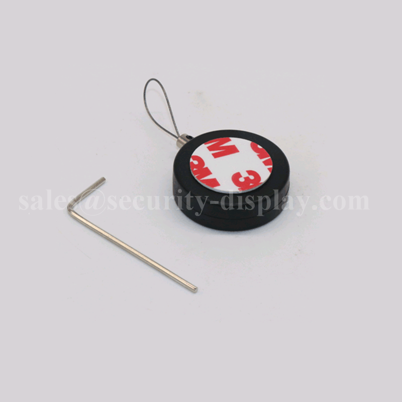 Round Anti-Theft Display Pull Box with Circular Sticky metal Plate end 5
