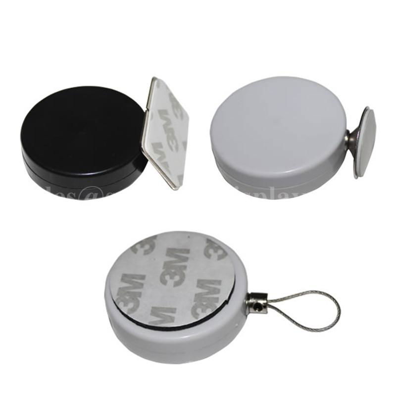 Round Anti theft retractable  recoiler with Circular Sticky metal Plate 3