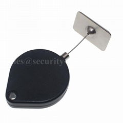 Heart-Shaped Cable Coiled Security Tether with with Square Glutinous Plate End
