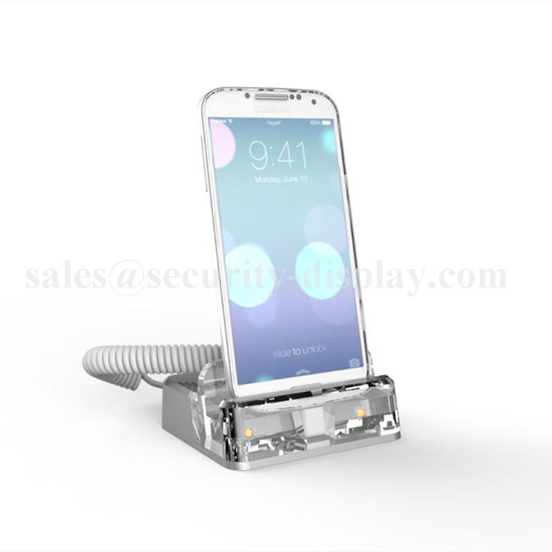 Cell Phone Security Holder with Alarm and Retractable Cable