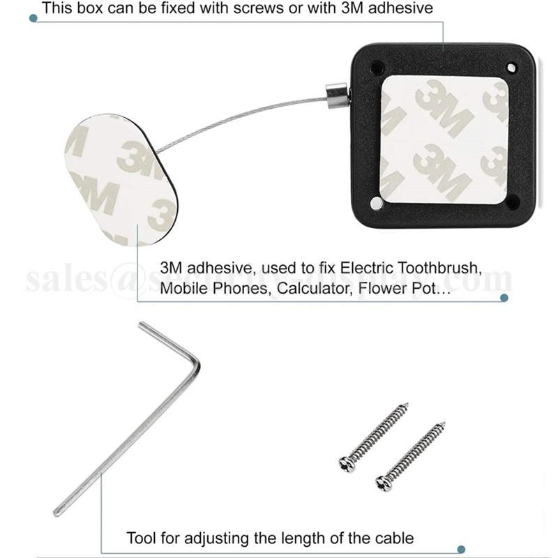 Retractable Cable Lock with Double-Sided Adhesive