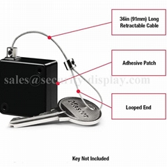 Retractable Key Tether,Locking Retractable Keychain,Retractable Cord