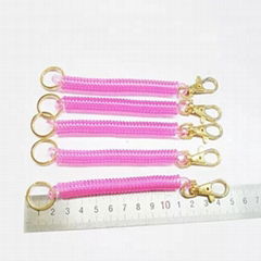 Transparent Pink EVA 12cm Coil Spiral Key Tether