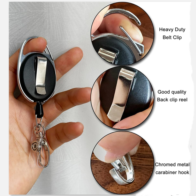 Retractable Badge Reel with Claw Clasp and Clip for Id Card Holders 4