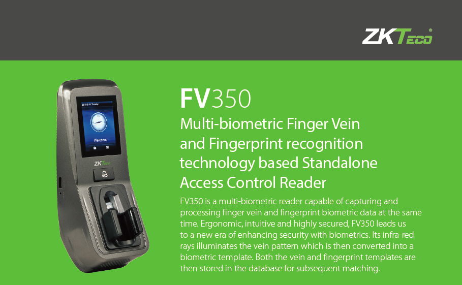 ZKTeco FV350 Multi-Biometric T&A and Access Control Terminal 4