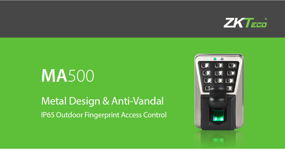 ZKTeco MA500 Metal Vandal-proof IP65 Waterproof Outdoor biometric access control 3