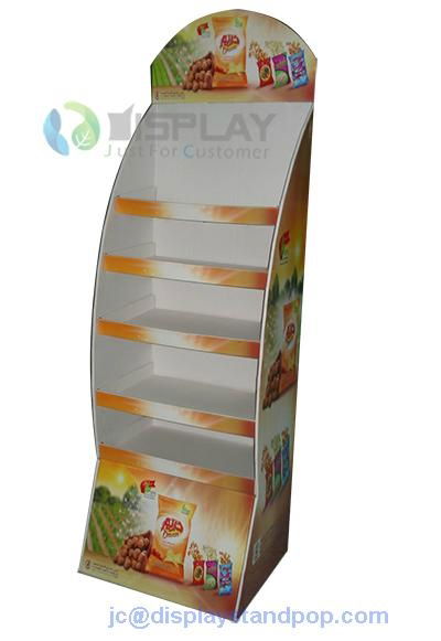 customized four layers food cardboard floor display units 2