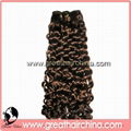 Double Drawn Curly Remy Human Hair Weft