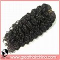 Double Drawn Curly Remy Human Hair Weft 2