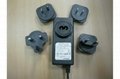12V2A Power Adapter with interchangeable plugs for UK/EU/AU/US