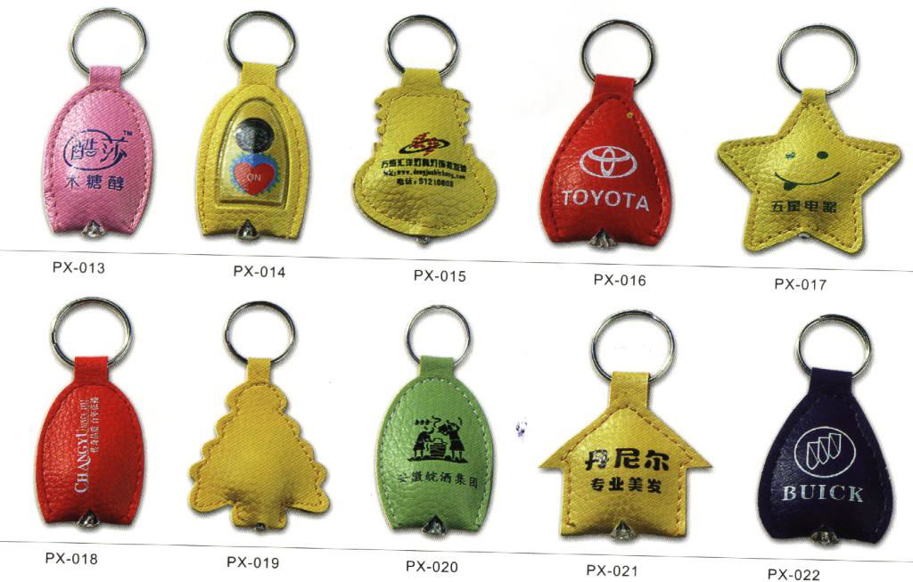 PX013-062 pvc leather key chain with light 2