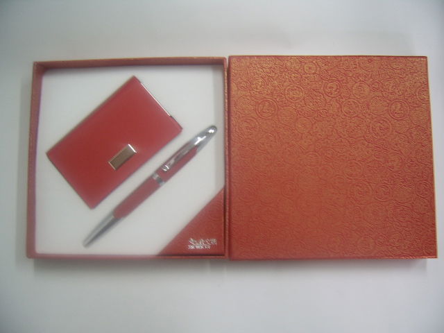 pen & keychain/pen & name card gift set 4