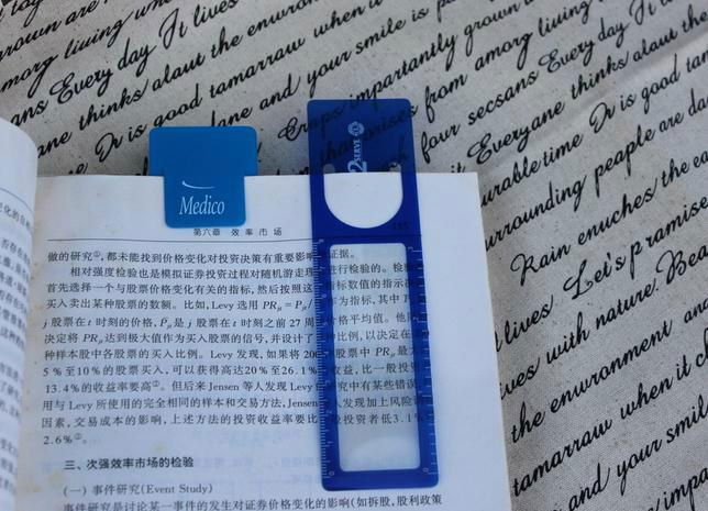 wafer-thin bookmark/name card/ruler magnifier 2