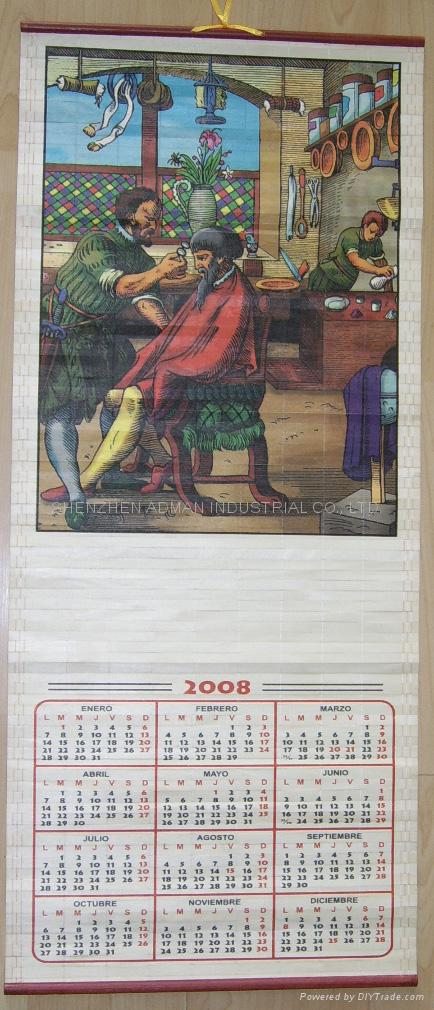 WOODEN  WALLSCROLL CALENDAR 4