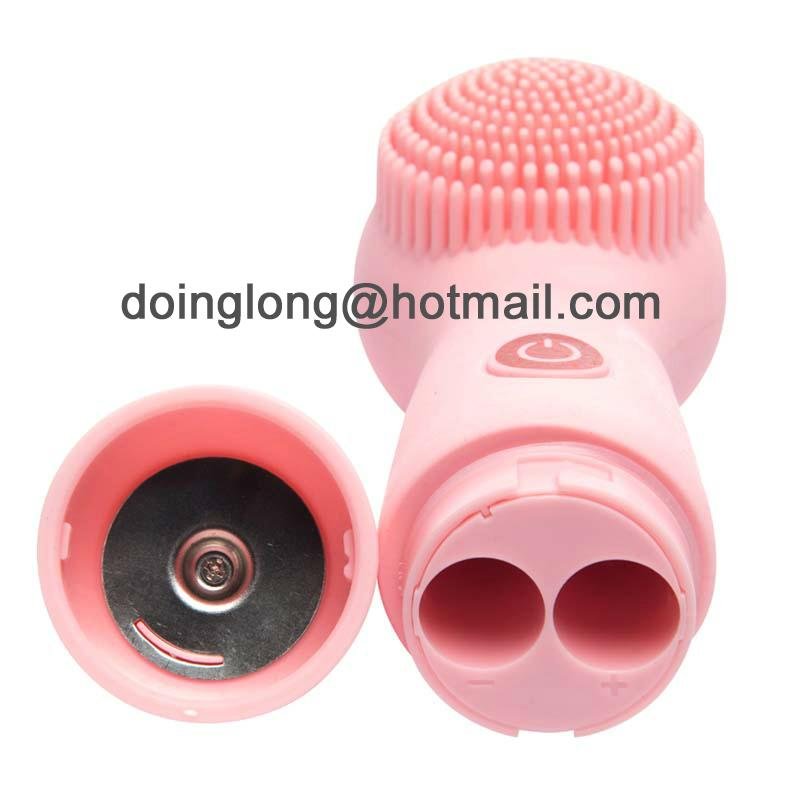 CNV Electric Ultrasonic Face Cleansing Facial Brush Silicone Facial Brush pink 2