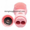 CNV Electric Ultrasonic Face Cleansing Facial Brush Silicone Facial Brush pink