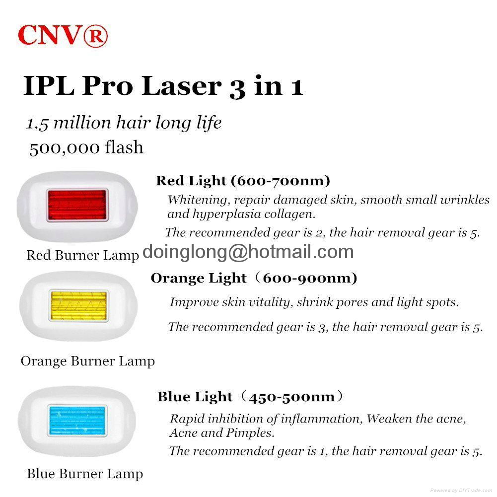CNV Laser Permanent Hair Removal Epilatior 3 in 1 Light-based IPL System 4