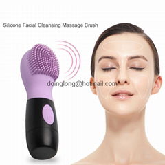 Purple CNV Electric Ultrasonic Face Cleansing Facial Brush Silicone Facial Brush