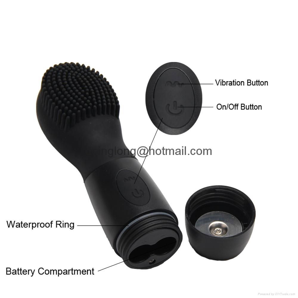 Black CNV Electric Ultrasonic Face Cleansing Facial Brush Silicone Facial Brush