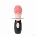 Pink CNV Electric Ultrasonic Face Cleansing Facial Brush Silicone Facial Brush  