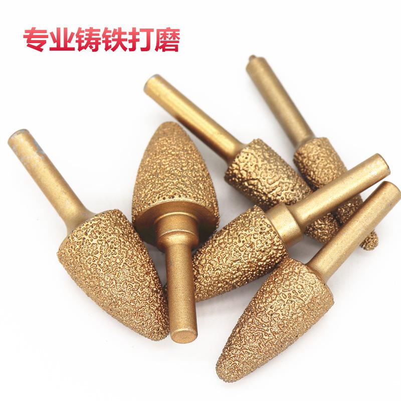 釬焊鑄鐵金剛石磨頭 鑄鋼鑄件砂輪拋光磨頭 合金圓柱錐形磨棒 5