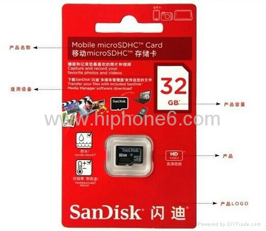 China manufacturer SanDisk 2GB 4GB 8GB 16GB 32GB 