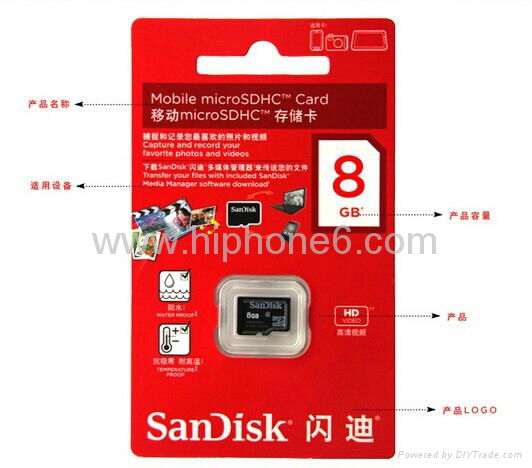 China manufacturer SanDisk 2GB 4GB 8GB 16GB 32GB  3