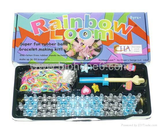 2014歐美爆款DIY Rainbow loom kit 彩色編織工具批發直銷