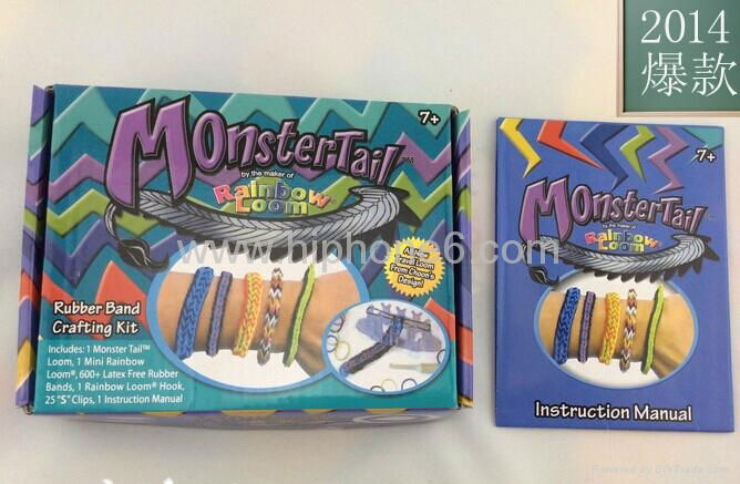 DIY monster tail Rainbow loom Bands storage box bracelet making kit