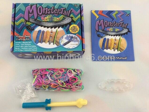 DIY monster tail Rainbow loom Bands storage box bracelet making kit 2