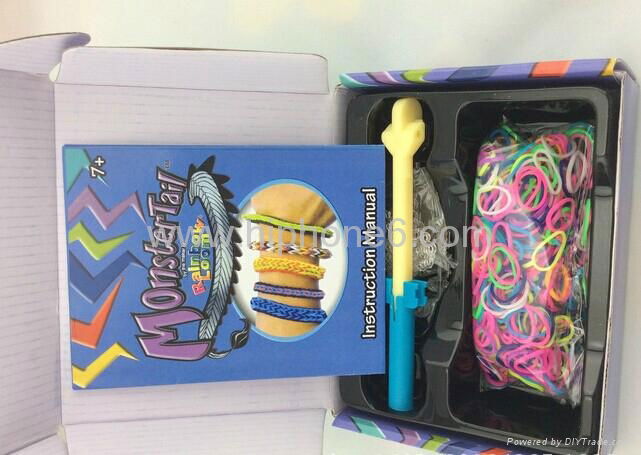 DIY monster tail Rainbow loom Bands storage box bracelet making kit 3