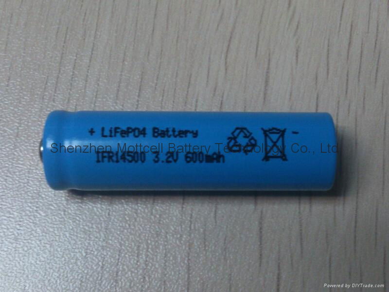 磷酸铁锂电池IFR14500 600mAh 3.2V 太阳能灯具AA 4