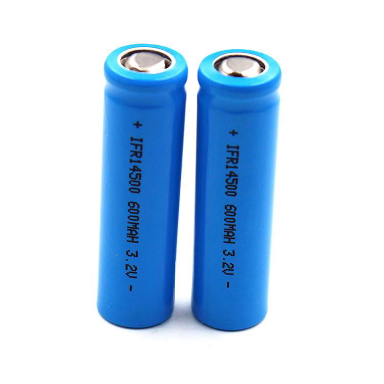 LiFePO4 battery IFR14500 600mAh 3.2V Solar light battery AA 3