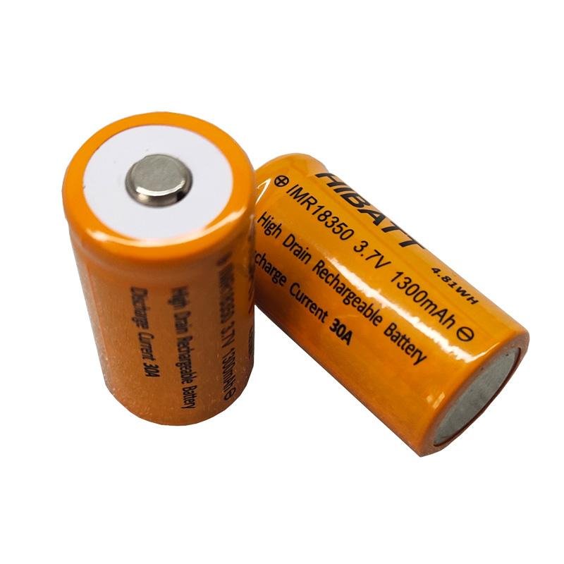 18350 1300mAh 3.7V 30A li-ion battery 2