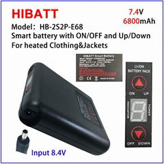 Smart battery7.4V 6800mAh for heated clothes