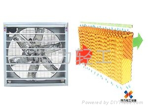 工業廠房通風降溫負壓風機水帘系統