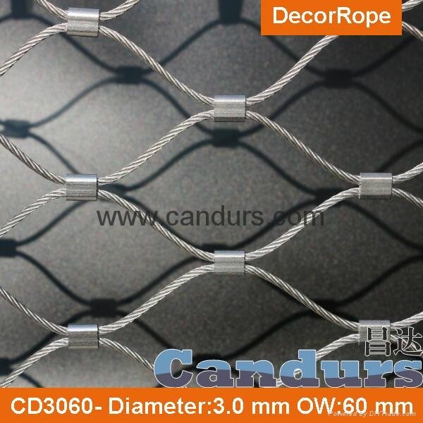 1.5 mm 200 mm x 250 mm Architectural Flexible Stainless Steel Rope Net 4